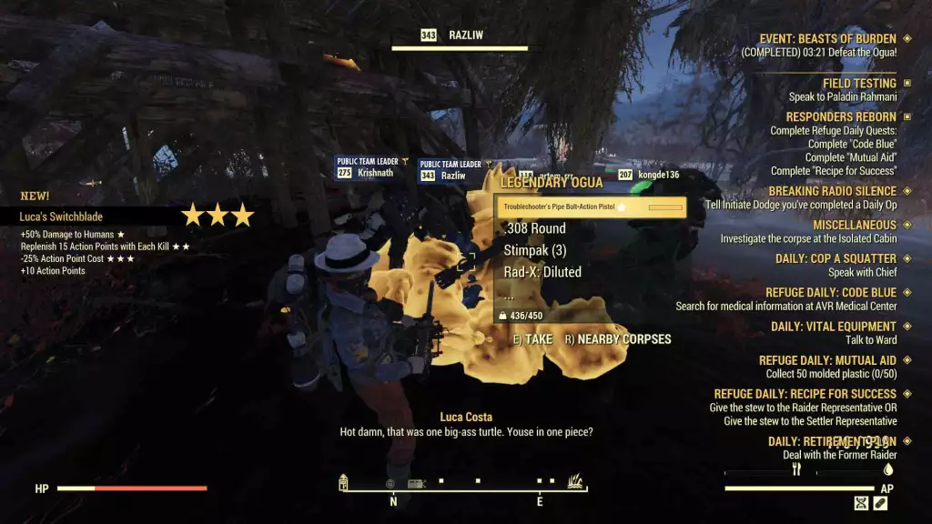 Fallout 76 Beast of the Burden event rewards