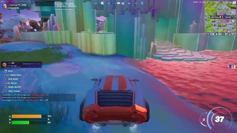 Fortnite How To Visit The Reality Tree And The Herald's Sanctum taking a car to the Heralds sanctum
