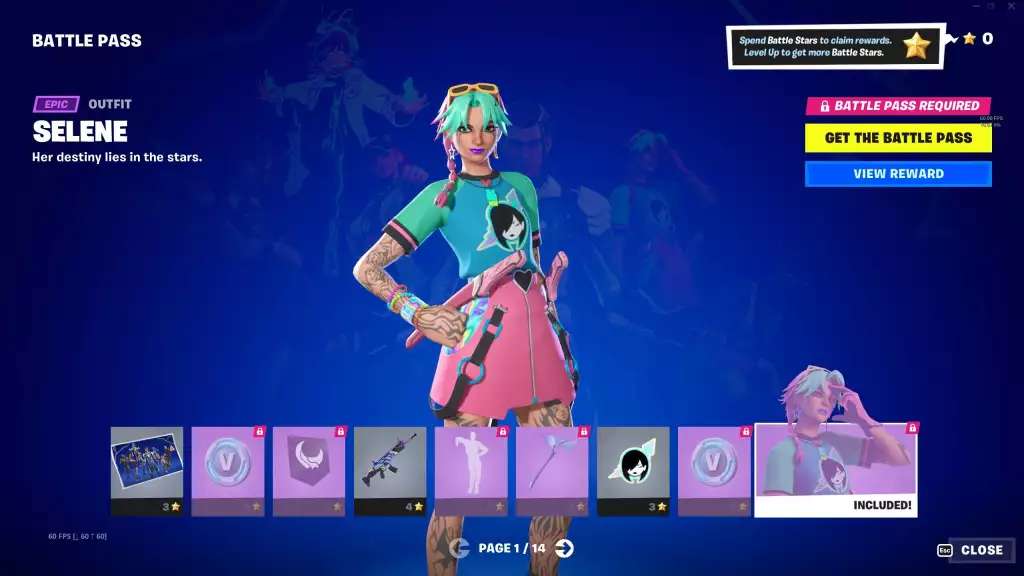 fortnite battle pass guide selene outfit skin page 1 rewards