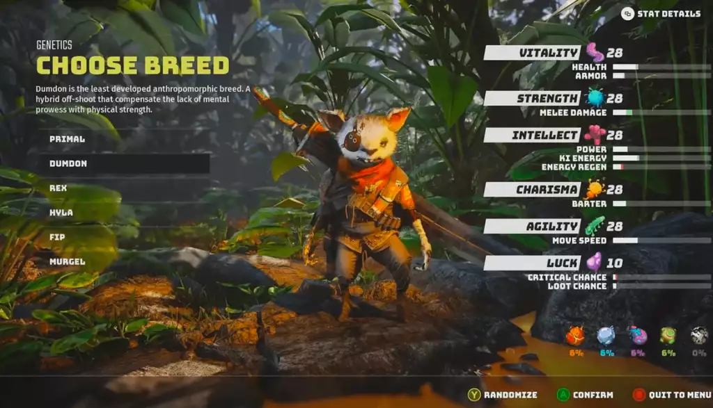 Biomutant Dead-Eye best build guide Breed, attributes, perks, weapons, more