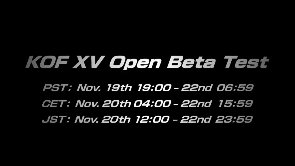 the king of fighters xv open beta