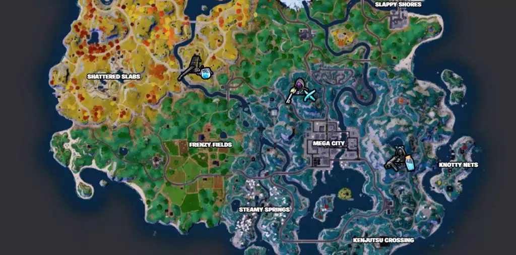 P33LY, Neuralynx, or Crz-8 locations in Fortnite Chapter 4 Season 2