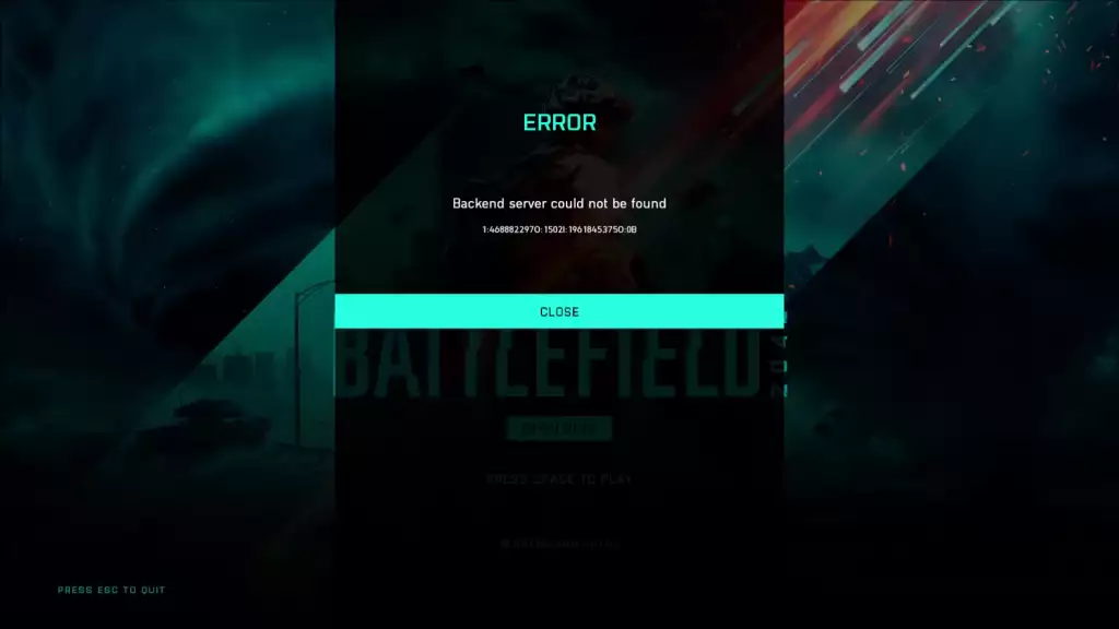 battlefield 2042 backend server could not be found fix