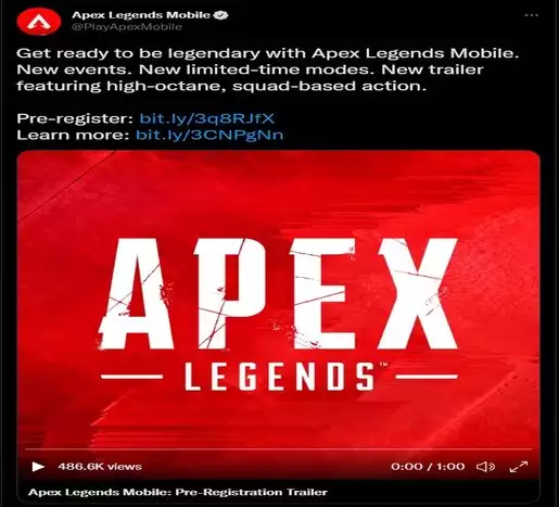 The pre-register is open for apex legends mobile as indicated in the tweet below.