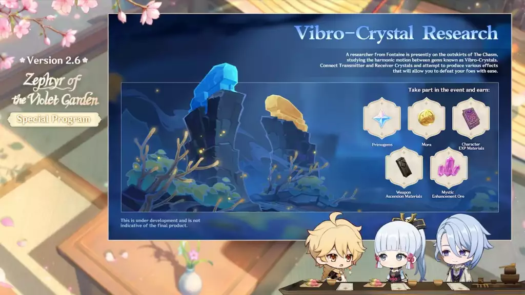 genshin impact 2.6 update events vibro-crystal research the chasm 
