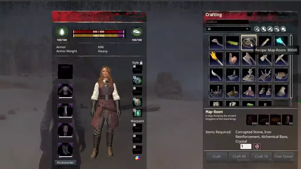 conan exiles guide map room how to craft blueprint inventory