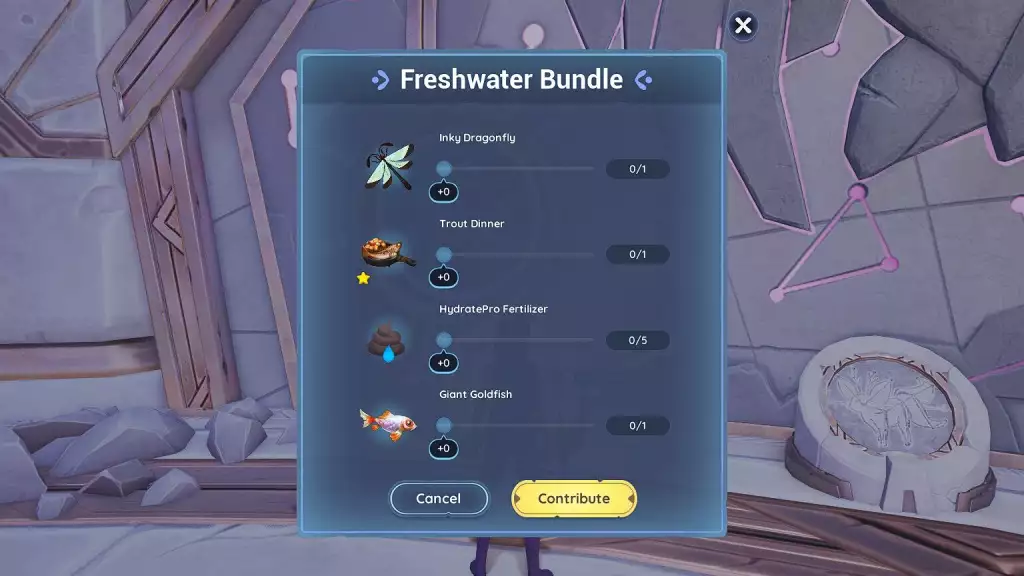 palia bundles guide freshwater bundle how to get sample items ancient vault night sky temple