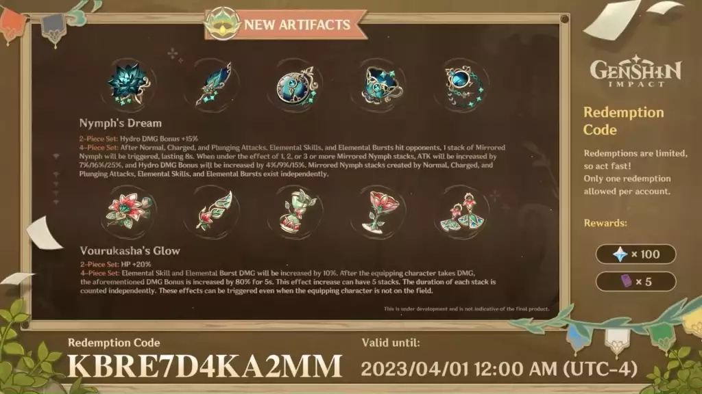 Two new artifact sets are coming to Genshin Impact 3.6 update